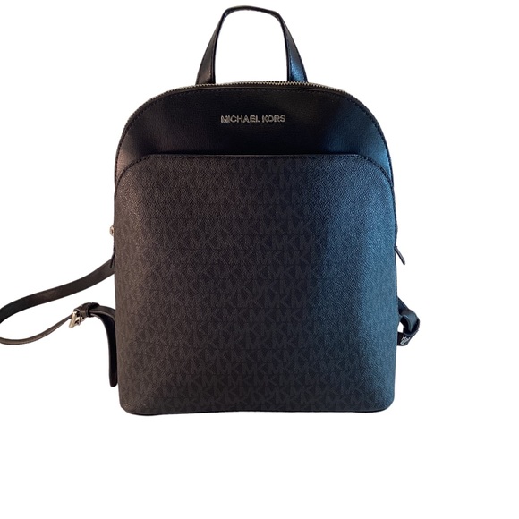 MICHAEL KORS Backpack Leather EMMY Large Dome BLACK Monogram 35H9SY3B7B - Picture 13 of 13
